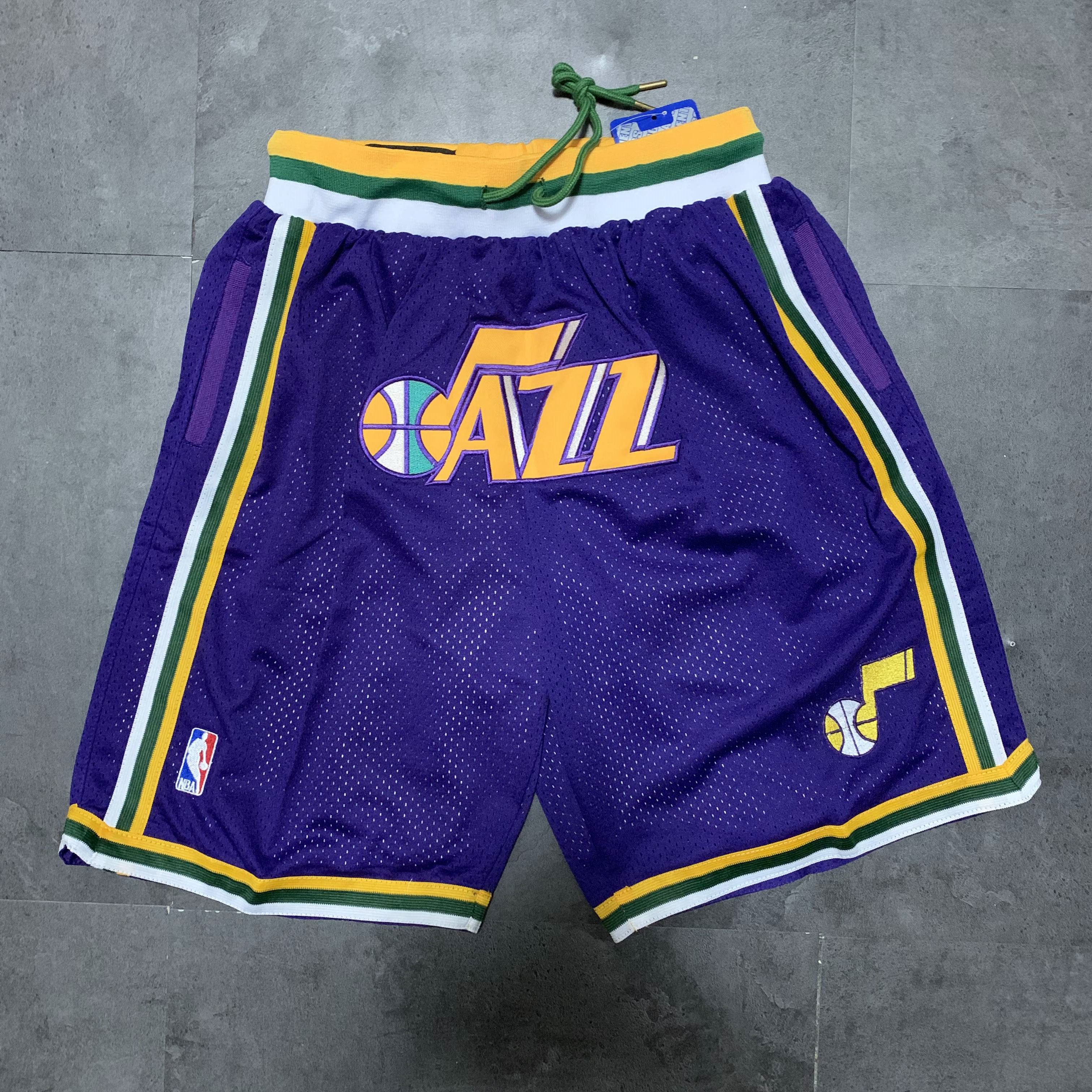 Cheap Men NBA 2021 Utah Jazz Purple Shorts 1